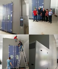 Stainless Steel Walk-In Chamber Environmental Solar Panel Testing Single / Cascade Cooling